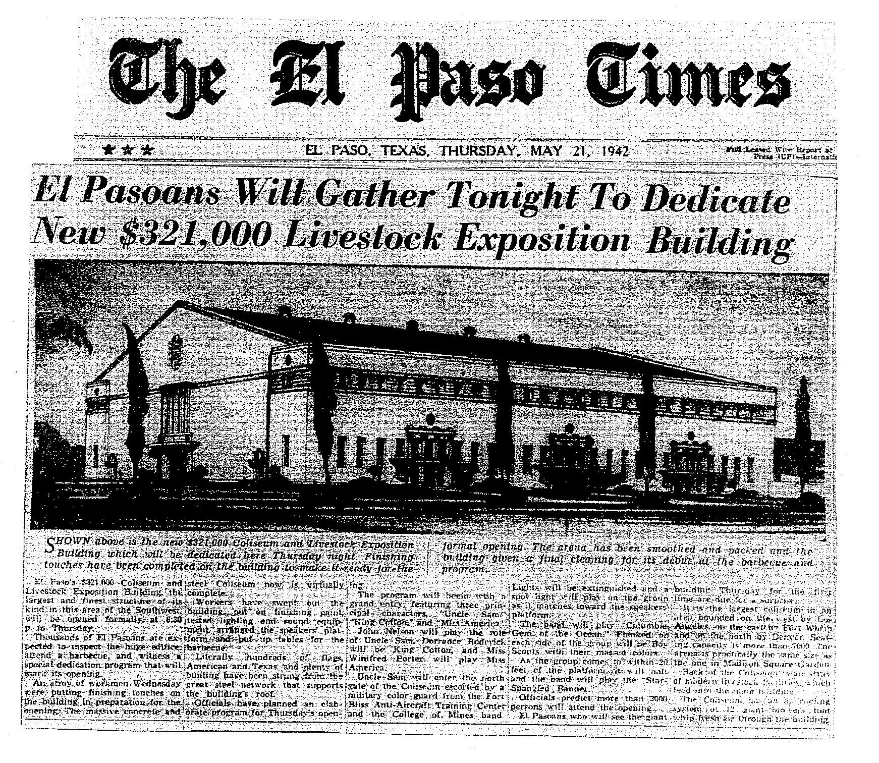 Article El Paso Times 5.21.1942